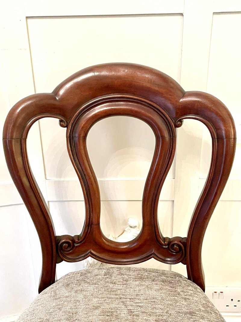 Antique Set of Six Victorian Quality Mahogany Dining Chairs - Image 9
